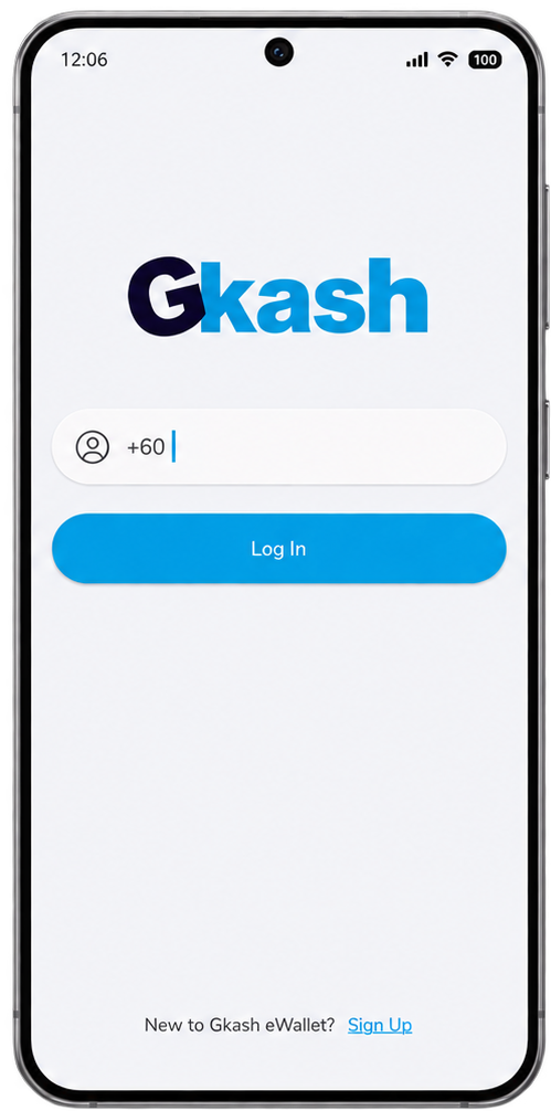 Gkash eWallet screen